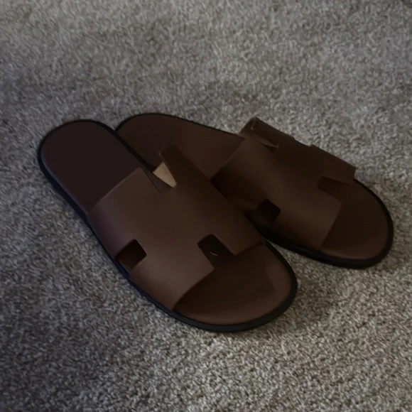 Hermes | Shoes | Hermes Brown Leather Sandals Minimalist  display picture 2
